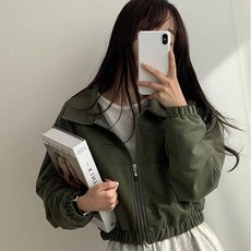 쿨샵 여성 간절기 크롭자켓 여유핏 트렌디 캐주얼재킷 puu+98888qm