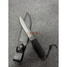 工具家達人 鍛打65錳鋼高碳鋼鋼黑繩直刀 登山刀 露營刀 狩獵刀 野外求生刀, 1個, 店家額外磨利