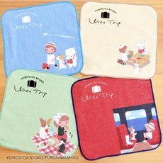 요모기다료코 미니타올 핸드타올 손수건 W20xH20cm 일 정품, 레드