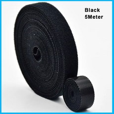 루프 가능한 코드 접착 양면 케이블 고정 5M 스트랩 재사용 테이프 자체 나일론 주최자, 10mm 5Meter, Bla