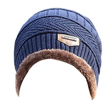 冬季保暖針織毛帽，內襯柔軟舒適，男女通用時尚百搭款, 時尚皮標毛帽二件組-黑色, 1套