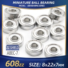 FUSHI 608 산업용 강력한 8X22X7MM 모터 핸드 고속 ZZ 608ZZ RS 플랜지 2RS 10PCS, [01] 10 개, 608zz ABEC 7, 10개