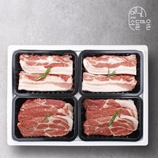 [예가소들마을] 한돈구이세트 5호 (삼겹살2팩+목살2팩/팩당 500g) 총 2kg, 1개