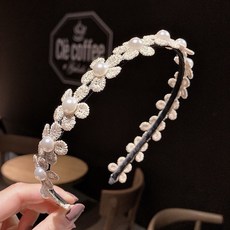 女童花朵蕾絲珍珠髮箍