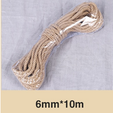 노끈 매듭공예 마끈 10m 천연 황마 로프 꼬기 로프 대마 트위스트 코드 마크라메 문자열 diy 공예 수제 장식 애완 동물 긁는 4mm 12mm, 6mm x 10m