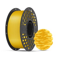 CaiLab 3D 프린터 필라멘트 PLA 실크 질감 쉬운 출력 고품질 1.75mm 안정적인 라인 직경 범용 재료 1kg (Bambu Lab A1 Mini P1S P2S 호환), 밝은 금색, (PLA)