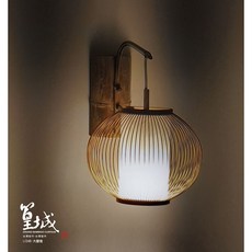 篁城竹燈飾 LC04B 日式竹編圓形壁燈, 1個