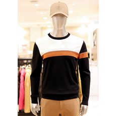 엘르골프 FW 남성 가슴 보더 라운드 스웨터 6K53303931 3746665DH5343851