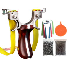 새총스토어 편궁새총 (새총고무줄 3개 쇠구슬 100개 세라믹볼 300개 새총타켓 포함), 1세트