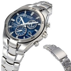 CITIZEN Eco-Drive 鈦合金計時碼錶 炫藍三眼, 1個