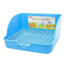 토끼 소동물 사각 화장실 배변 통 패드 블루 1P, 없음, 없음, 상세설명 참조
