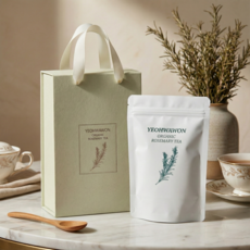 [여화원]프라이빗 가든 국내산 유기농 말린 로즈마리 허브 선물세트, 1박스, 40g+티인퓨져+친환경선물포장