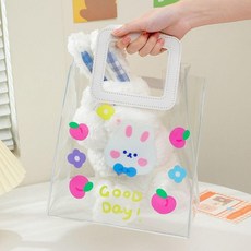 여름 물놀이 바캉스 가방 투명 비치백 복숭아토끼