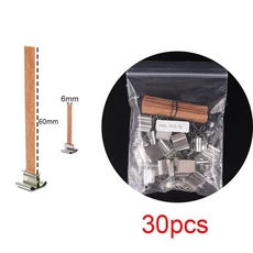 DIY 왁스 코어 61 M 긴 목화 짠 촛불 램프 심지 액세서리 만들기 키트, 14 Wood 6X60mm