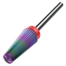 네일드릴비트 전문가용 정리 파츠 5in1 네일 드릴 비트 텅스텐 카바이드 E 파일 좌우 회전 가능 정밀 입자 크기 큐티클 제거 성형 페디큐어용 332 샹크, Fine - F, colorful, 1