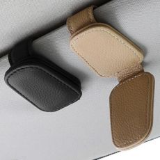 에크나 자석 차량용 선글라스 클립 카드 안경 거치대, 1세트, 딥블랙+웜베이지