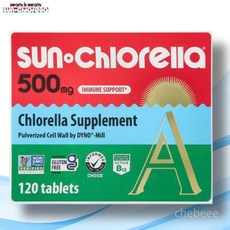 Sun Chlorella Superfood 500Mg 선 클로렐러 슈퍼푸드 영양 보조제 500Mg 120 ct 1팩, 1개