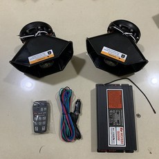 렉카차 싸이렌앰프 소리 증폭기 경보 초박형 경찰차 구급차 듀얼스피커, 2개, 800W 콘솔 + 블랙 피크 스피커 2개