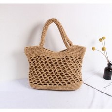네트 썸머 뜨개 토트백 라탄백