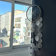 보름달 자개 모빌 썬캐쳐 화이트 자개썬캐쳐 방꾸미기 썬캐처 풍경, 상세페이지 참조