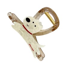 패셔너블한 강아지 헤어 클립 클로 만화 헤어 액세서리로 스타일의 감각을 더합니다, 1개, 화이트 강아지