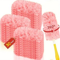 튼튼한 먼지떨이 리필 스위퍼용 360° 효율적인 키트 30팩 및 91.4cm(3피트) 연장 폴 가정 셀링 팬 블라인드 통풍구 선반 청소용 극세사 다표면 5개 150