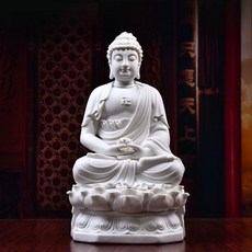 백자 불상 아미타불 가정용 13인치 약사불 불교 용품, D01-360B 14 14인치, 1개
