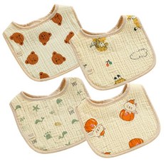 日式六層紗布口水巾/防水圍兜 多入組 (純棉)