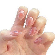 자연스러운 그라데이션 숏 네일팁, 1개, T-128