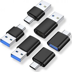 아레미 USB C 어댑터6팩 USB A 남성 대 USB C 남성 어댑터 USB 3.0에서 타입-C 컨버터 커넥터그레이, Black