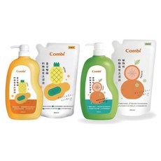 康貝 Combi 黃金雙酵奶瓶蔬果洗潔液 (植物性) 1罐/2罐/1補充包/2補充包, 1個, 植物性奶瓶蔬果洗潔液,2罐(1000ml X 2)