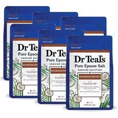 닥터틸즈 퓨어 앱솜솔트 코코넛오일 입욕 DrTeal's Pure Epsom Salt Coconut Oil, 6개, 1.36kg