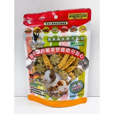 四寶的店 魔法村 PetVillage 小動物點心 兔子天竺鼠倉鼠磨牙棒, 1個, 幾何造型-磨牙餅120g/包