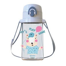 Home Tune 家音 兒童彈蓋吸管式水壺 直飲水壺 570ML 附背帶 運動水瓶 兒童 水杯 水瓶 HT-2009 直飲水壺-藍色熊熊, 1個, 直飲水壺-藍色熊熊 / 3572