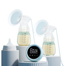 MISS BABY 雙邊電動吸奶器 充電款 大吸力自動吸乳, 雙邊藍PPSU 奶嘴, 1個