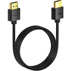 Senetem 슬림 HDMI 케이블 0.3m1피트 고속 4K@60Hz 18Gbps HDMI 2.0 코드 얇고 로우 프로파일 금 도금 커넥터 - 2K HDR ARC, 1.6 Feet