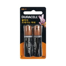 [건전지]듀라셀 DURACELL LR06 AA사이즈 알카라인 포장 2개입 1.5V, 1개
