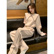 【 臺灣\齣貨 】小香風 休閒 衛衣套裝 鞦鼕季 女 2024 新款 小個子 時尚運動褲子 兩件套【秦小姐精品店】