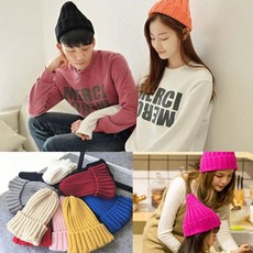 힙한 숏비니 와치캡 남녀공용 깊은형 골지 모자 커플용 따뜻한 니트 캠핑 등산 야외 작업용 방한 포근한