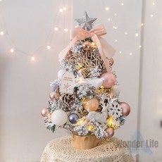 夢幻粉色雪花迷你聖誕樹 - 聖誕擺設 交換禮物, 粉色夢幻系白雪聖誕樹(H0385)