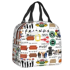 친구 TV 쇼 캠핑 여행을위한 절연 점심 가방 재사용 가능한 열 쿨러 도시락 상자 여성 어린이 식품 용기 토, 01 22x20x13cm, 17 19
