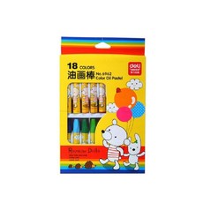 得力多色安全蠟筆6962 Deli 蠟筆 18色組 油畫棒 六角蠟筆, 1個, 【18色一盒】6962 安全蠟筆 無毒