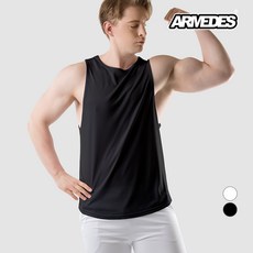 아르메데스 남성용 무지 헬스 데일리 머슬핏 짐웨어 나시 AR-115