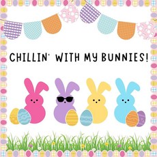 FYSUIMU 94피스 부활절 토끼 교실 게시판 장식 키트 다채로운 달걀 컷아웃 종이 세트 봄 사무실 가정 벽 칠판 장식용