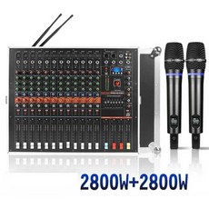 교회 믹서 공연용 오디오 음향 앰프 강의 버스킹 12채널 학교, 12채널 2800W+2800W+블루투스
