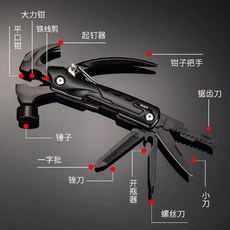 발톱 해머 접이식 펜치 작업 커터 휴대용 수리, 1 12종 다용도공구(꼬마망치집게) 전장 13.7cm