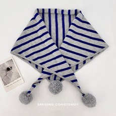 桃園出貨- 2025新款韓版可愛球球紅色條紋三角圍巾女秋冬保暖百搭披肩圍脖潮