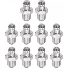 uxcell 304 스테인리스 스틸 스트레이트 그리스 피팅 M8 x 1mm 나사산 유압 액세서리 10개, M10 x 1mm
