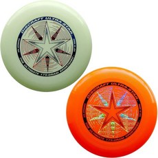 Discraft 얼티미트원반 원반던지기 프리스비 플라잉디스크 디스크래프트 175그램 울트라 스타 스포츠 디스크 - 2팩오렌지 & 글로우, Discraft 얼티미트원반 원반던지기 프리스비 플라잉