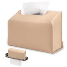 Kleenex 일회용 종이 핸드 타월과 호환되는 세련된 티슈 박스 커버 홀더 테이블 탑 욕실 식당 주방 욕실용 가죽 벽걸이 타월 디스펜서카키 187570, 카키